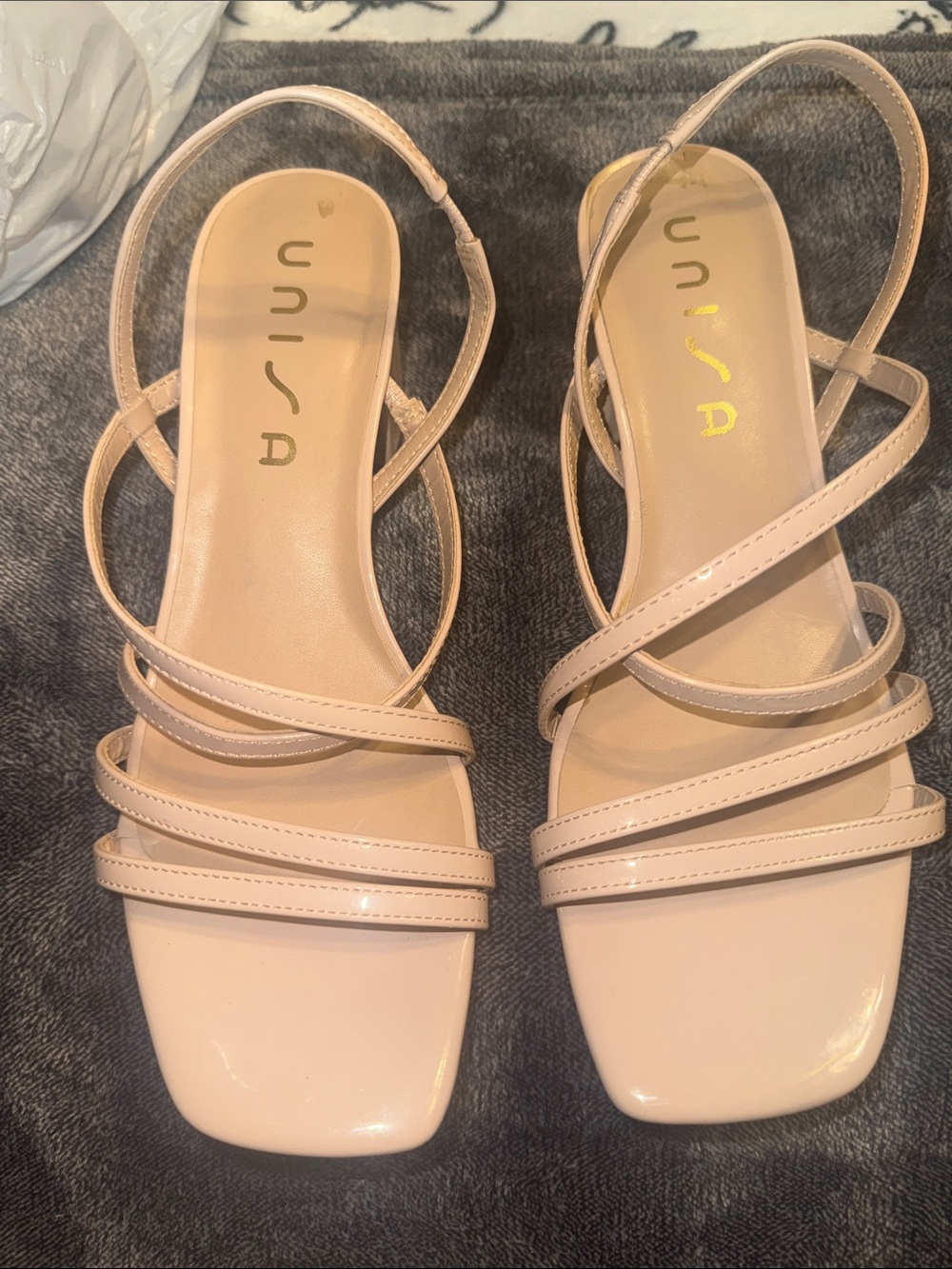 Unisa Blush Pink Strappy Square-Toe Sandals